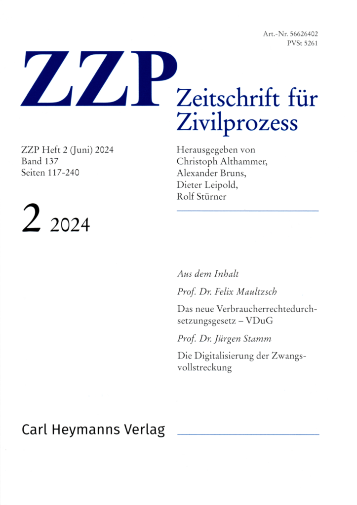 Cover der Zeitschrift ZZP
